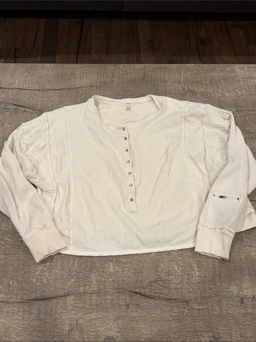 FP Movement by Free People Cream Henley Pullover